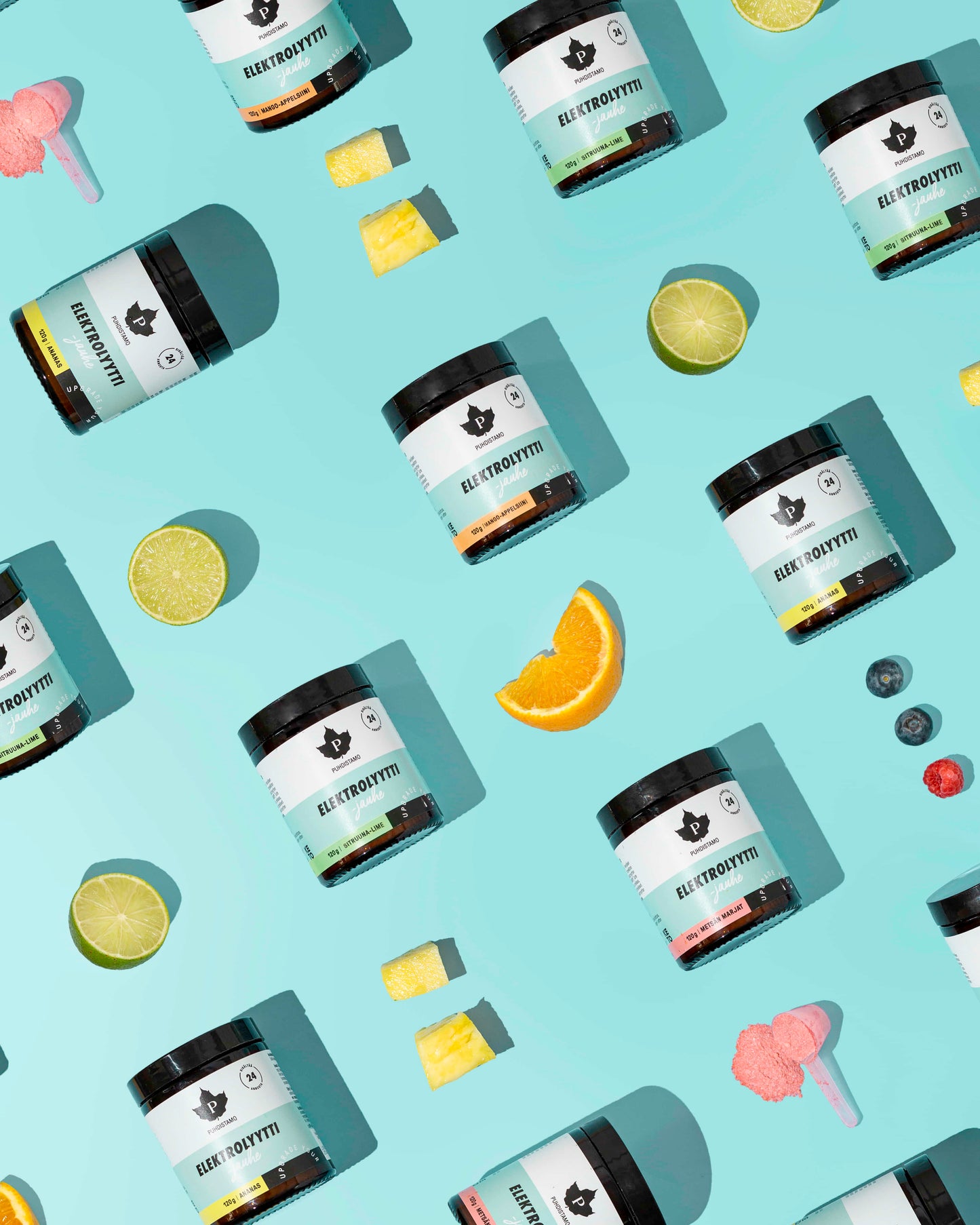 Puhdistamo Elektrolyyttijauhe Sitruuna-Lime, 2 kokoa