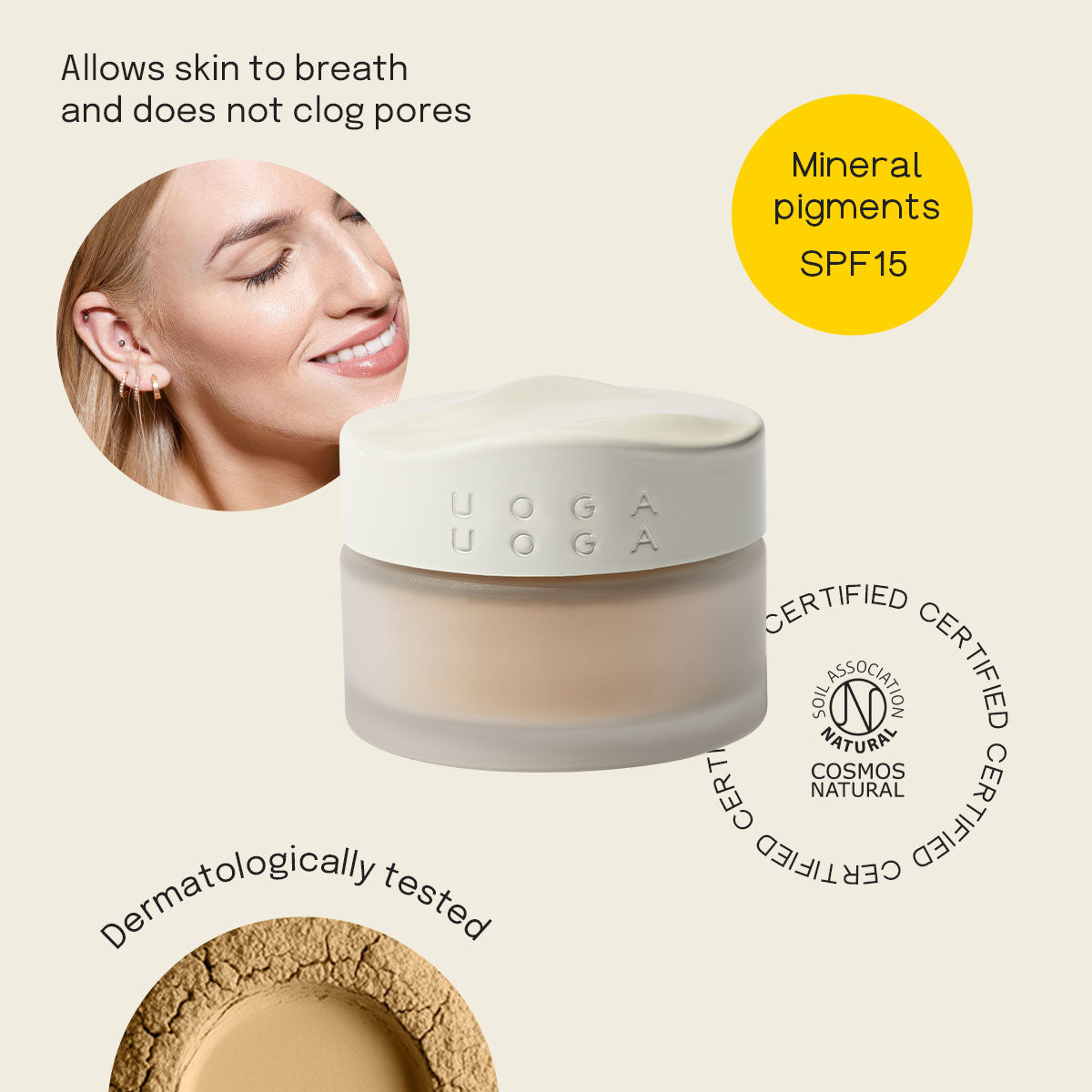 Uoga Uoga Mineral Foundation Powder with Amber SPF15 10g