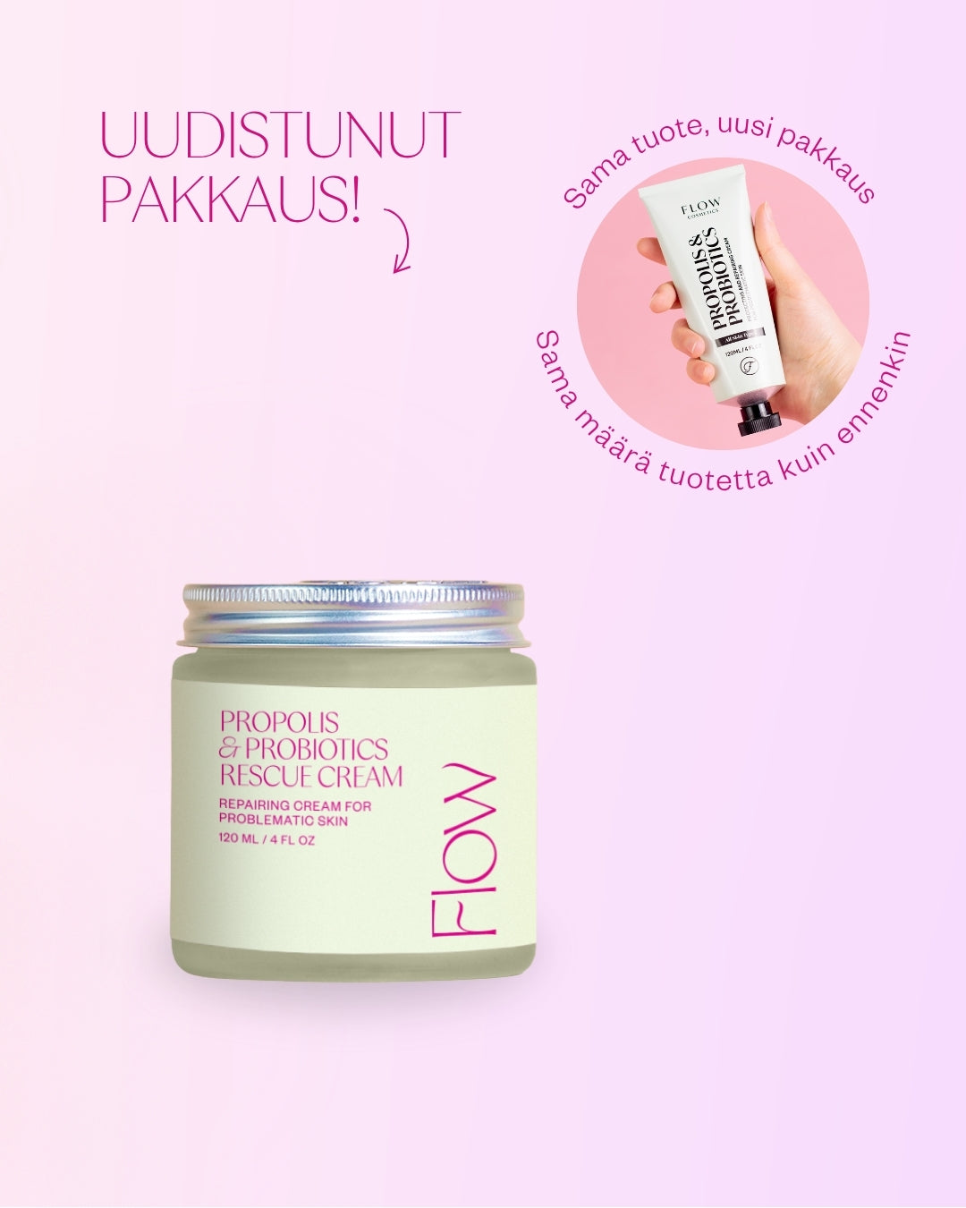 Flow Cosmetics Propolis & Probiotics Rescue Cream, 2 sizes