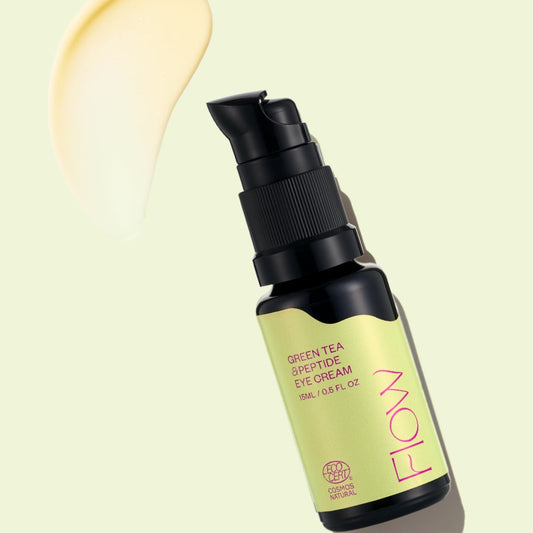 Flow Cosmetics Green Tea and Peptide eye cream cosmos natural