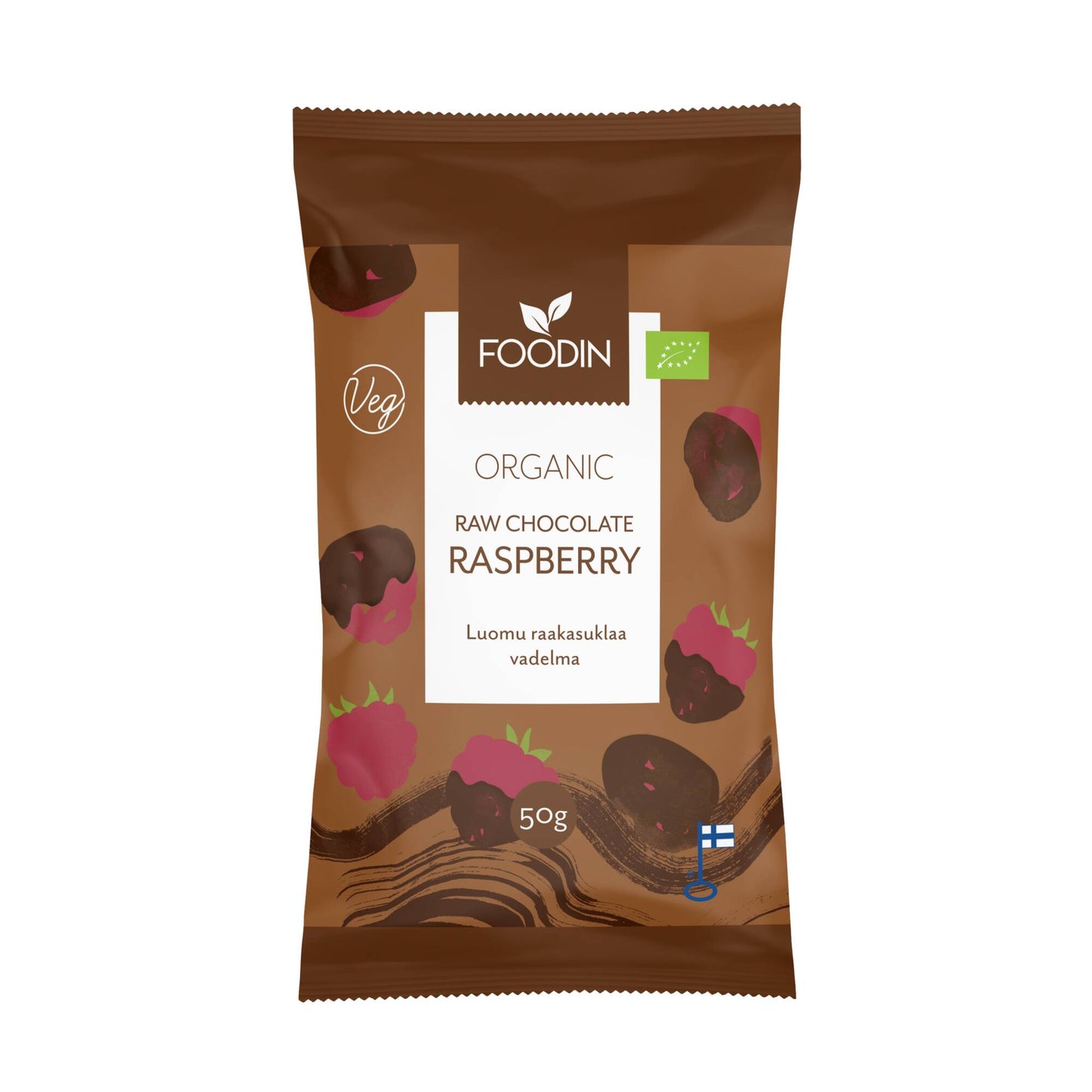 Foodin Raw Chocolate Raspberry, Organic 50g